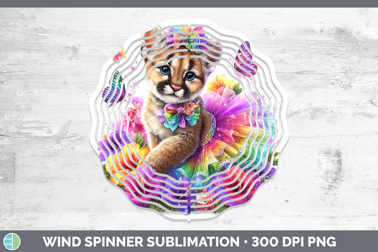 Wild Cats Rainbow Summer Puma Concolor Wind Spinner Sublimat