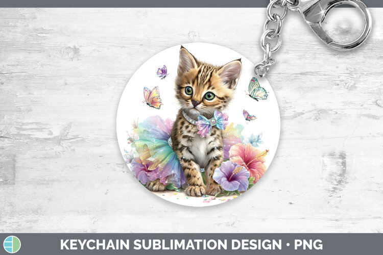 GorgeousWild Cats Rainbow Summer Keychain design.