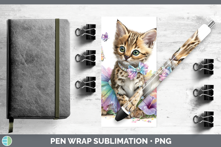 Wild Cats Rainbow Summer Serval Pen Wrap Sublimation Pen Des