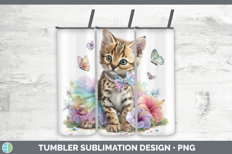 Wild Cats Rainbow Summer Serval Tumbler Sublimation 20 oz Sk