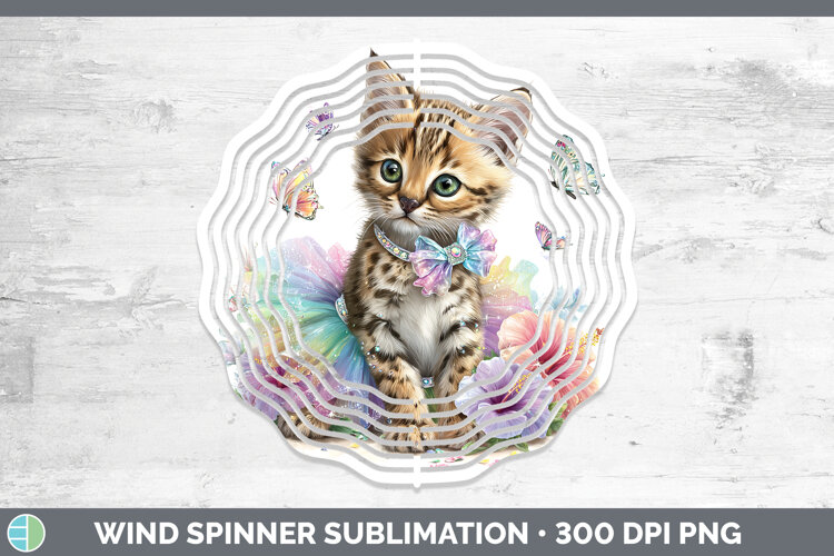 GorgeousWild Cats Rainbow Summer Wind Spinner design.