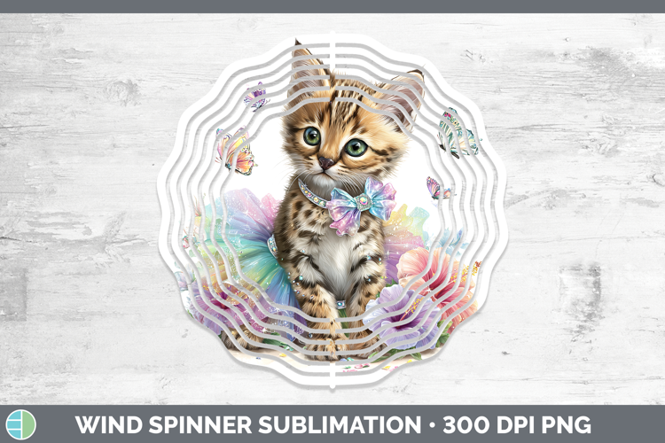 Wild Cats Rainbow Summer Serval Wind Spinner Sublimation Spi