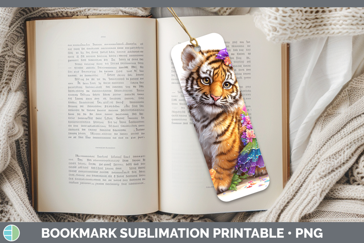 Wild Cats Rainbow Summer Tiger Bookmark Sublimation Printabl