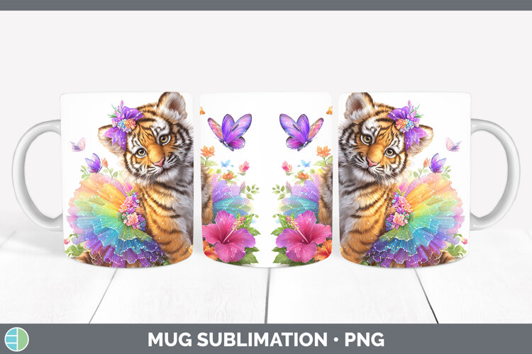 GorgeousWild Cats Rainbow Summer Mug Wrap design.
