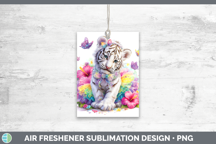 Wild Cats Rainbow Summer White Tiger Air Freshener Sublimati