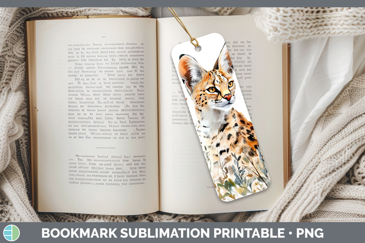 Wild Cats Serval Bookmark Sublimation Printable Designs