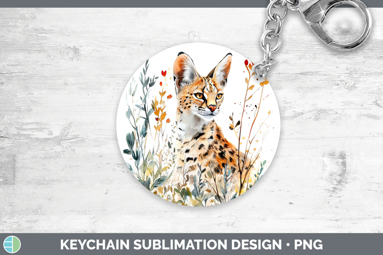 Wild Cats Serval Keychain Sublimation Keyring Designs