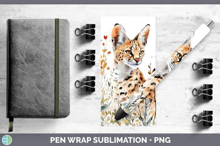 Wild Cats Serval Pen Wrap Sublimation Pen Designs