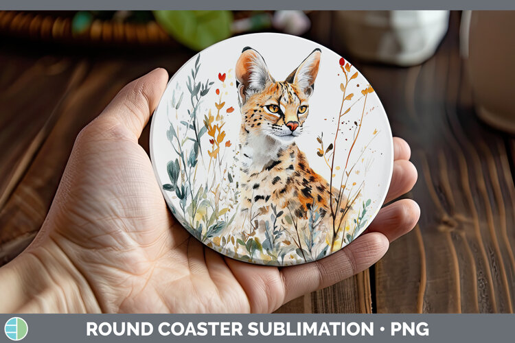 GorgeousWild Cats Round Coaster design.