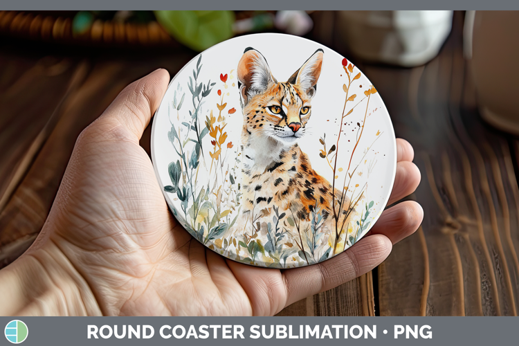 Wild Cats Serval Round Coaster Sublimation Coaster Designs