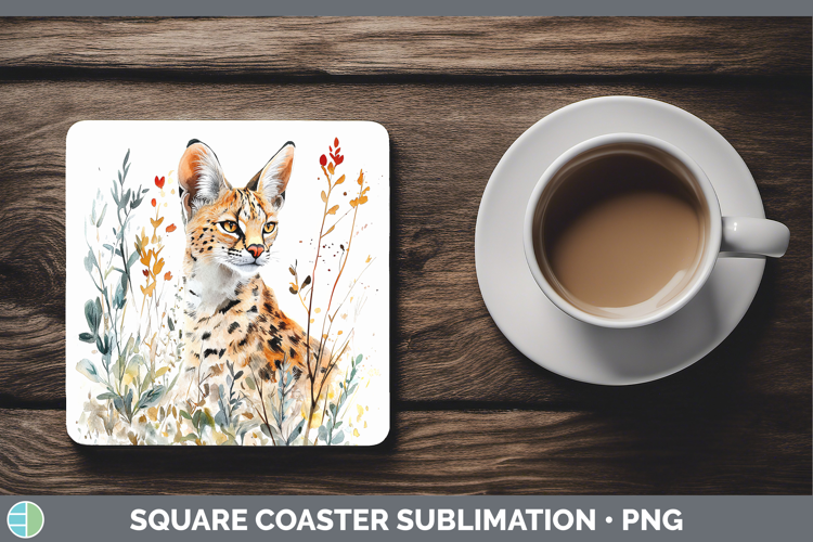 Wild Cats Serval Square Coaster Sublimation Coaster Designs
