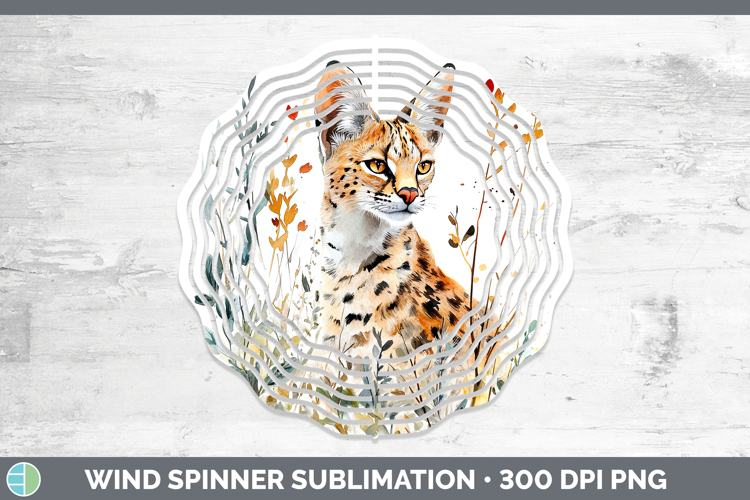 Wild Cats Serval Wind Spinner Sublimation Spinner Designs