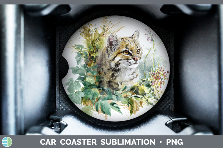 Andean Mountain Cat Wild Cats Sketch Car Coaster Sublimation