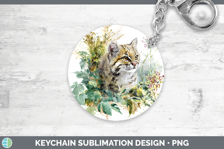 Andean Mountain Cat Wild Cats Sketch Keychain Sublimation De