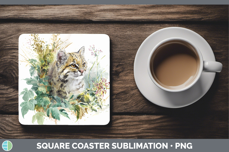 Andean Mountain Cat Wild Cats Sketch Square Coaster Sublimat