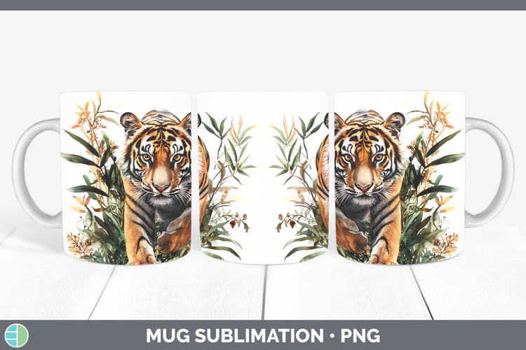 Wild Cats Tiger Mug Wrap Sublimation Coffee Cup Designs