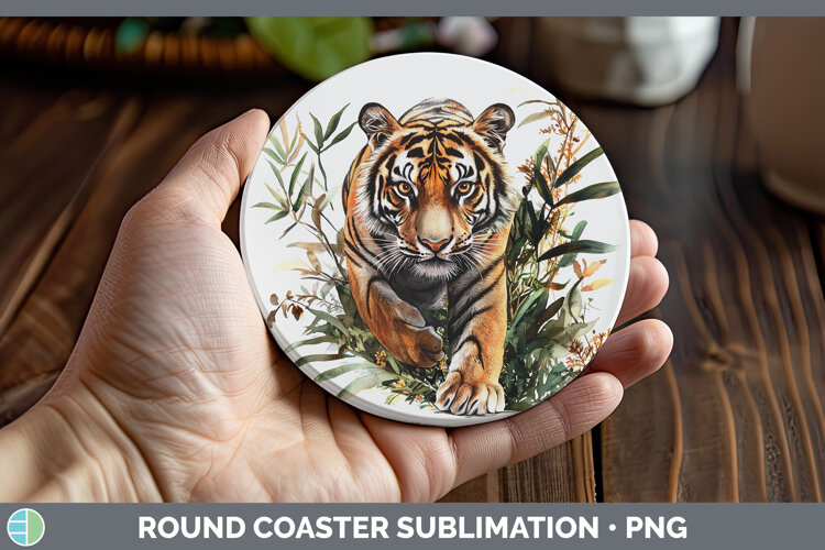 GorgeousWild Cats Round Coaster design.