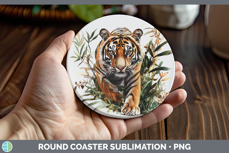 Wild Cats Tiger Round Coaster Sublimation Coaster Designs