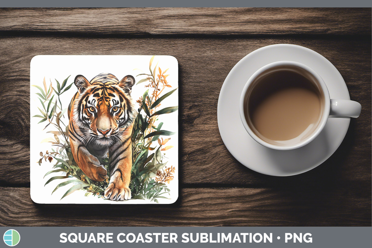 Wild Cats Tiger Square Coaster Sublimation Coaster Designs