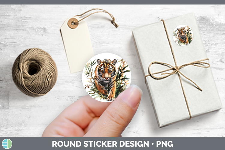 Wild Cats Tiger Stickers | Round Labels Designs