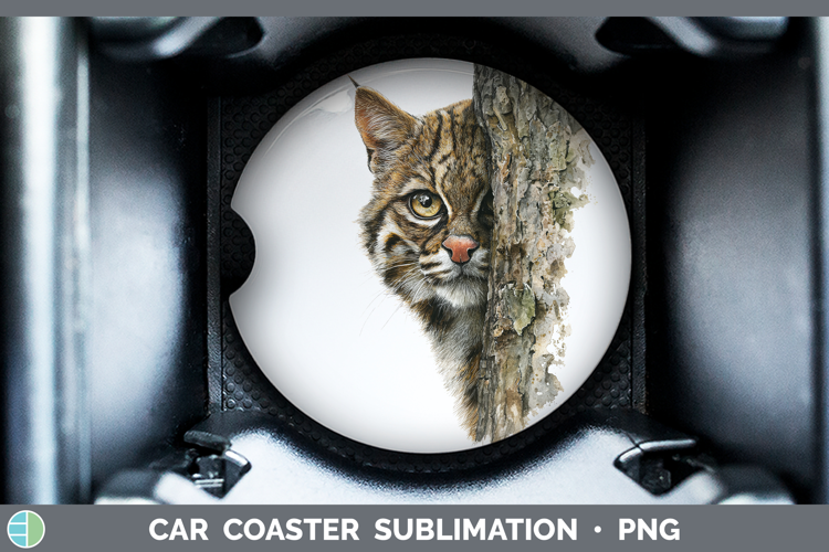 Andean Mountain Cat Wild Cats Tree Peek Car Coaster Sublimat