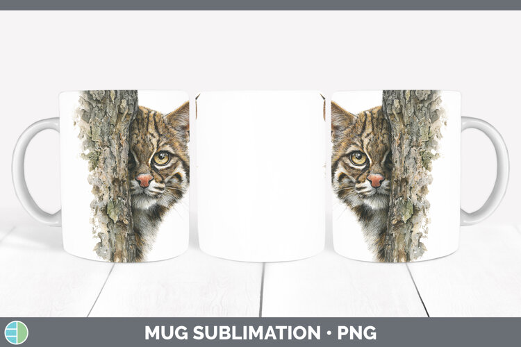 GorgeousWild Cats Tree Peek Mug Wrap design.