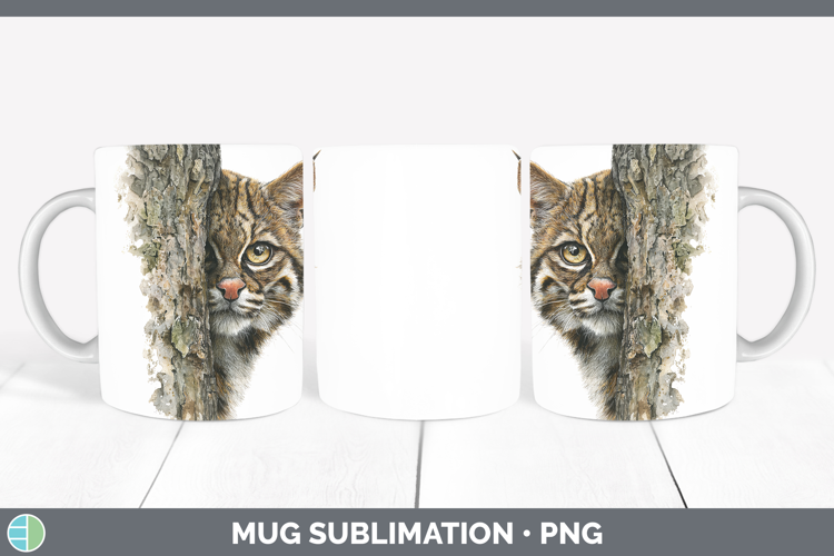 Andean Mountain Cat Wild Cats Tree Peek Mug Wrap Sublimation