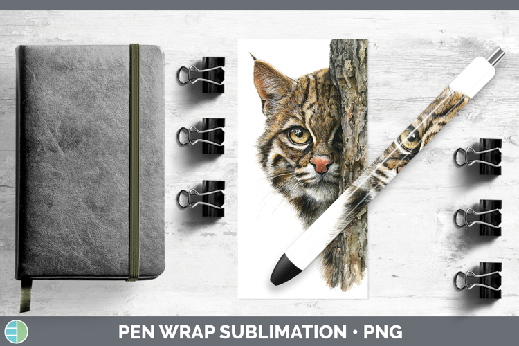 Andean Mountain Cat Wild Cats Tree Peek Pen Wrap Sublimation