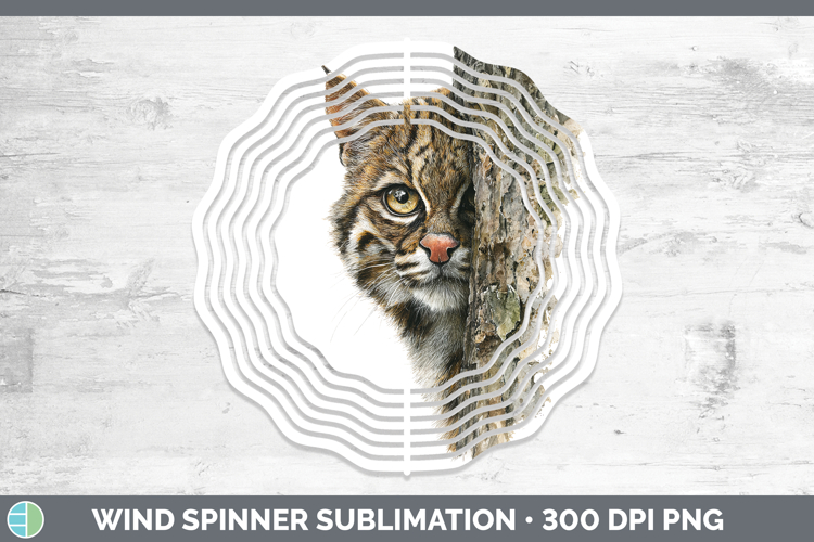 Andean Mountain Cat Wild Cats Tree Peek Wind Spinner Sublima