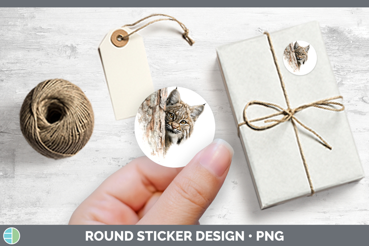 Bobcat Wild Cats Tree Peek Stickers Design