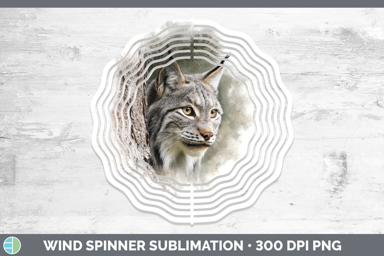 Canada Lynx Wild Cats Tree Peek Wind Spinner Sublimation Des