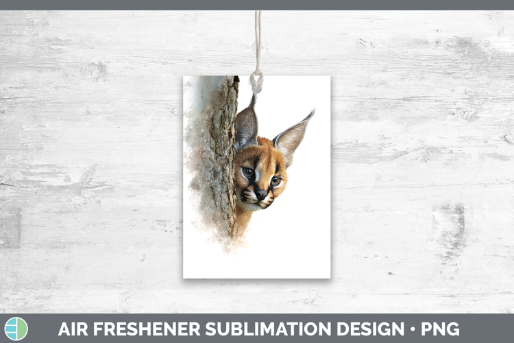 Caracal Wild Cats Tree Peek Air Freshener Sublimation Design