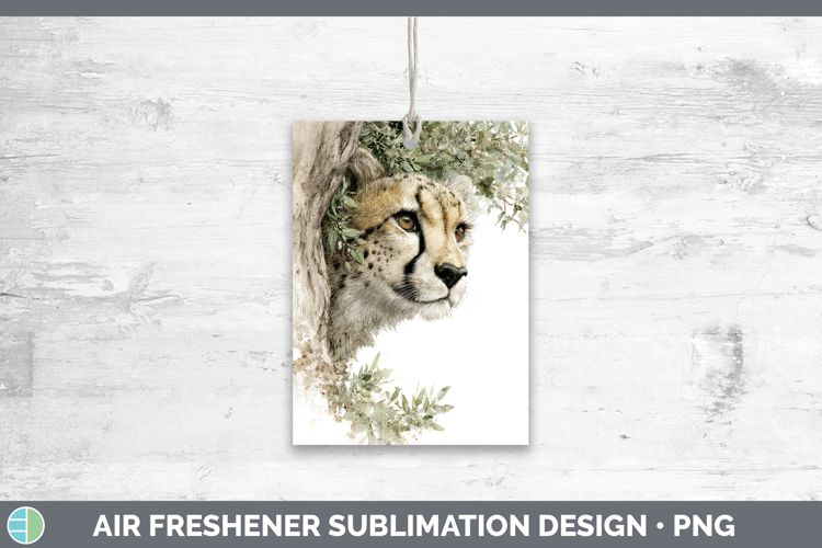 Cheetah Wild Cats Tree Peek Air Freshener Sublimation Design