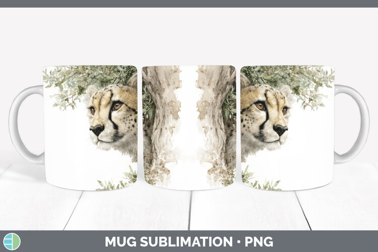 GorgeousWild Cats Tree Peek Mug Wrap design.