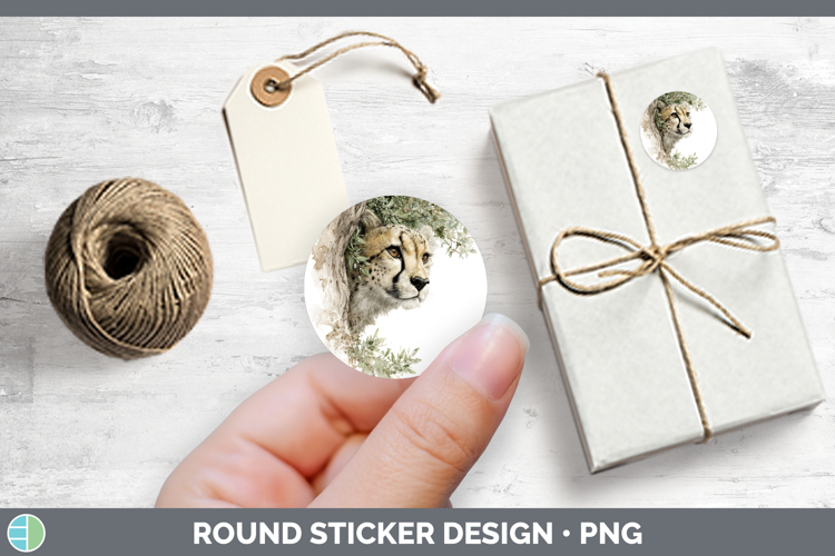 Cheetah Wild Cats Tree Peek Stickers Design