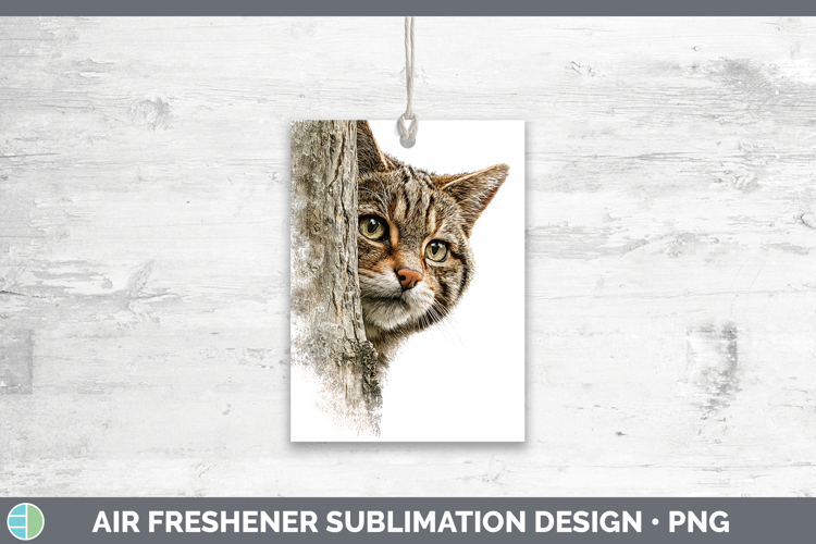 European Wildcat Wild Cats Tree Peek Air Freshener Sublimati