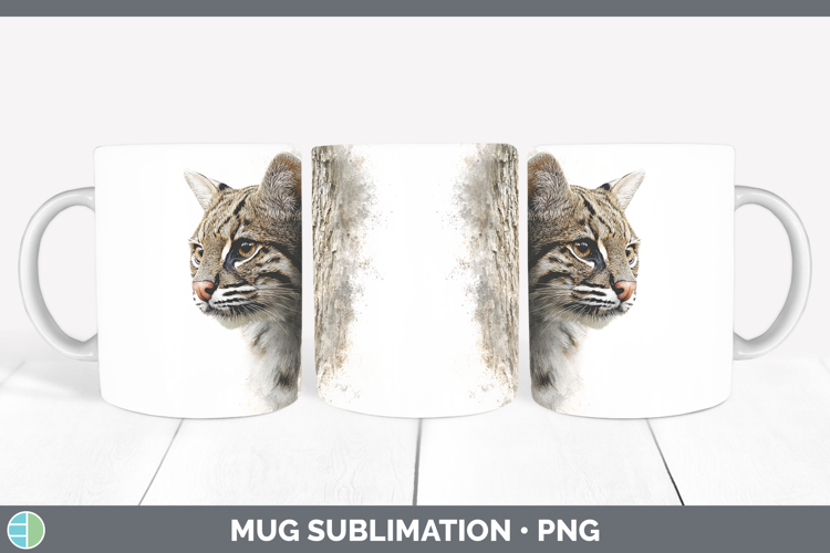 Geoffroys Cat Wild Cats Tree Peek Mug Wrap Sublimation Desig