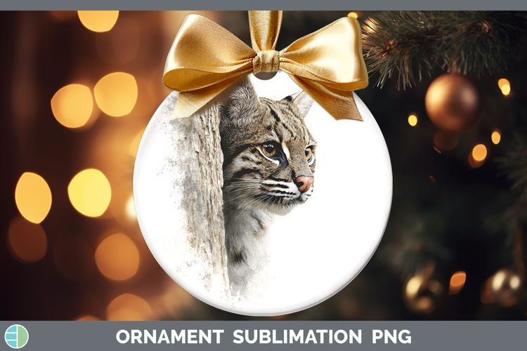 Geoffroys Cat Wild Cats Tree Peek Ornament Sublimation Desig