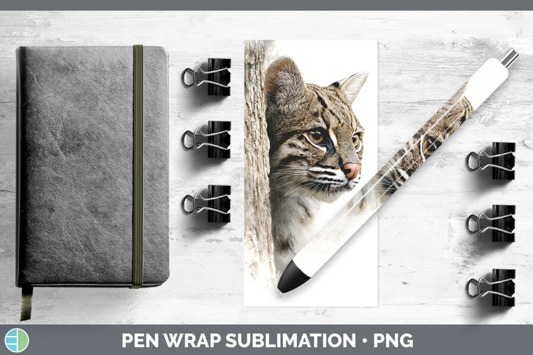 Geoffroys Cat Wild Cats Tree Peek Pen Wrap Sublimation Desig