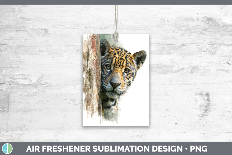 Jaguar Wild Cats Tree Peek Air Freshener Sublimation Design