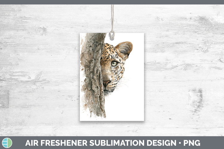 Leopard Wild Cats Tree Peek Air Freshener Sublimation Design