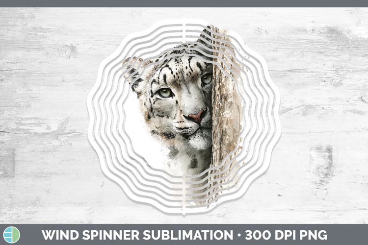 Leopard Snow Wild Cats Tree Peek Wind Spinner Sublimation De