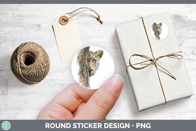 Leopard Wild Cats Tree Peek Stickers Design