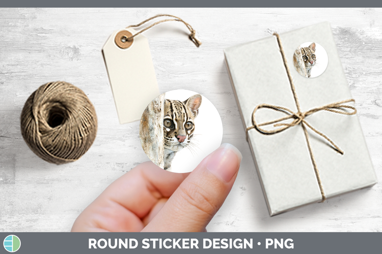 Margay Cat Wild Cats Tree Peek Stickers Design