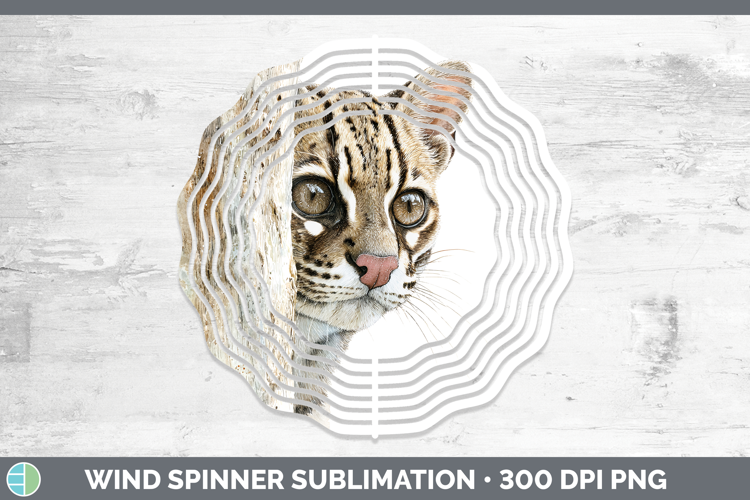Margay Cat Wild Cats Tree Peek Wind Spinner Sublimation Desi