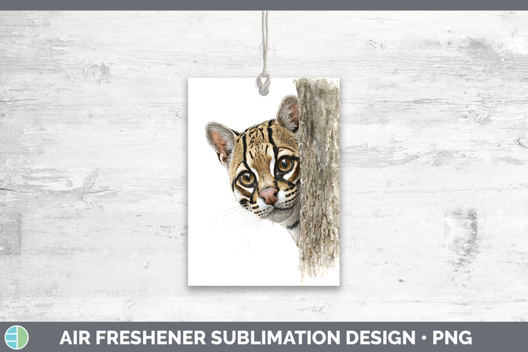 Ocelot Wild Cats Tree Peek Air Freshener Sublimation Design