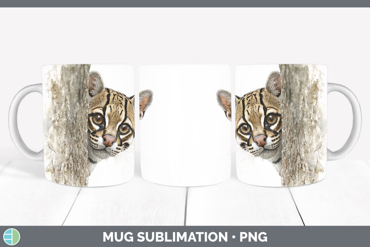 GorgeousWild Cats Tree Peek Mug Wrap design.