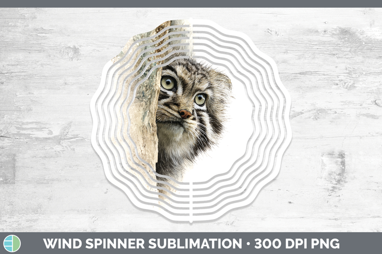 Pallas Cat Wild Cats Tree Peek Wind Spinner Sublimation Desi