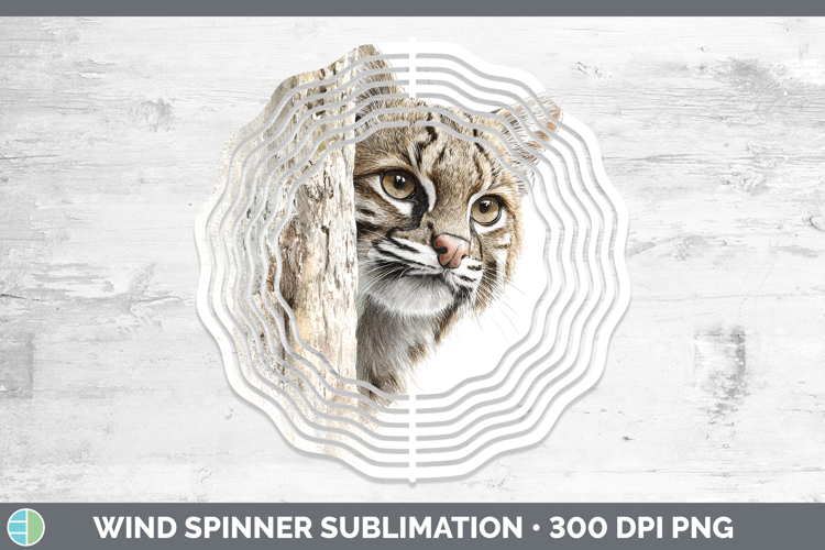 Pampas Cat Wild Cats Tree Peek Wind Spinner Sublimation Desi