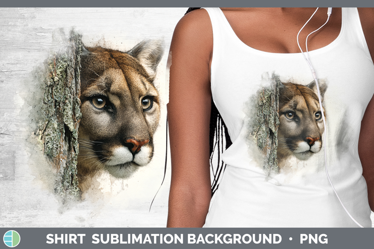 Puma Concolor Wild Cats Tree Peek Shirt Sublimation Design